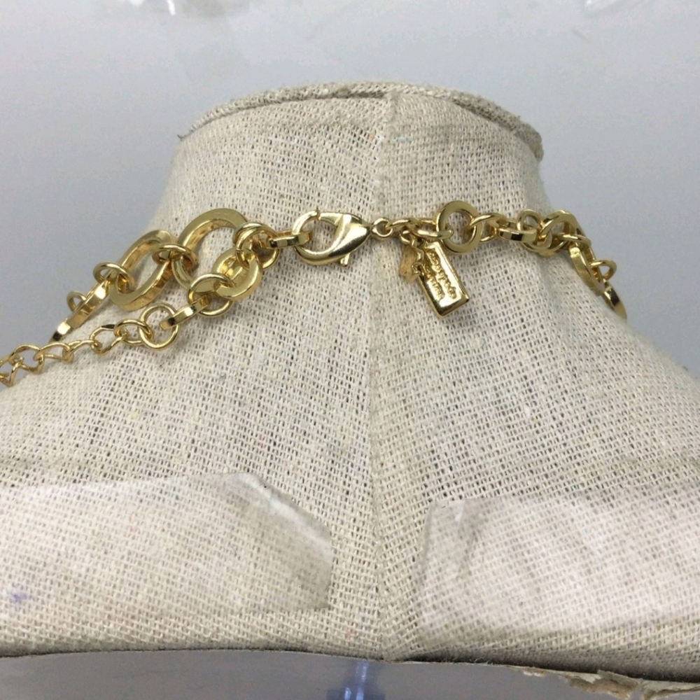 Kate Spade New York Tortoise Shell & Rhinestone Disc Necklace NWOT - Picture 5 of 5